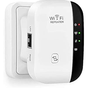 Wifi-repeater, draadloze netwerksignaalversterker 300 Mbit/s, met LAN poort/WPS toets/repeater/AP-modus, wifi-versterker…