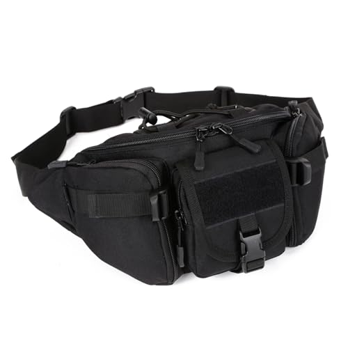 ZHIERNA Riñonera Tactical Hombre Bolsa Cintura Hombre Tactica Militar con Diseño Molle Bandolera Multibolsillos para Trekking, Montaña, MTB y Actividades Outdoor