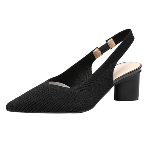 Zapatos de tacón bloque clásicos de mujer para caminar sin dolor ni fatiga