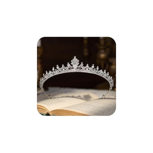 SWEETV Princess Tiaras for Women Gold Crystal Crown for Birthday Wedding Headbands for Bride Rhinestone Tiara Headpieces Hair Accessories for Quinceanera Pageant Prom