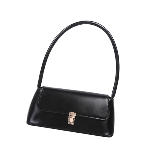 Image of Womens PU Leather Underarm Bag Stylish Hobo Bag for Vacation Dating Shopping Black