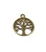 50PCS LIFE OF TREE Design Round Metal Charm Pendents (Antiqued Bronze)