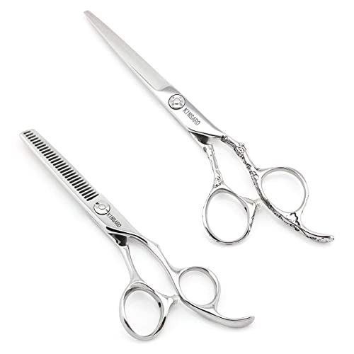 6 INCH Hair Cutting Scissors and 5.5 INCH Hair Thinning Scissors Barber Scissors Hair Scissors Professional Kinsaro 6 INCH Hair Cutting Scissors and 5.5 INCH Hair Thinning Scissors Barber Scissors Hair Scissors Professional Kinsaro