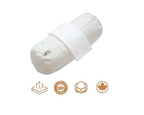 Side Sleeper Organic Buckwheat Neck Pillow with Case (Made in Canada) | ComfyComfy Canada (19" x 7")