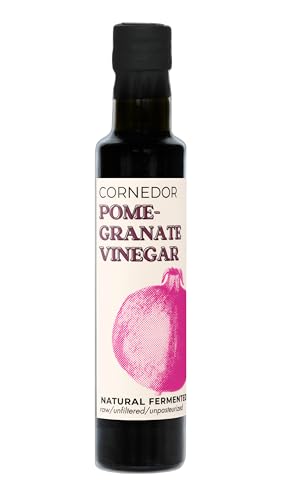 CORNEDOR - Vinagre de Granada | 250 ml | Crudo, Sin Filtrar, Sin Pasteurizar, Con la Madre | Zumo de Granada Fermentado 100% Natural | Aderezos para Ensaladas, Marinados, Cocina