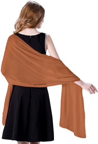 Wander Agio Womens Shawl Party Wraps Evening Dress Bridesmaid Long Scarves for Wedding Lightweight Chiffon Translucent