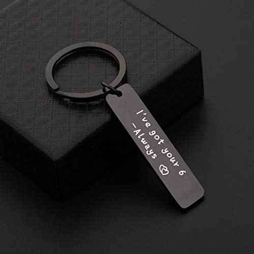 image for MAOFAED Police Gift I've Got Your 6 Always Keychain Military Wife Gift