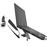 Laptop Wall Mount, 2-in-1 Monitor Gas Spring Arm, with Detachable Tray, Full Motion Adjustable, Holds Max 7kg,Full Motion Articulating Stand | for 11-17" Notebook/13-32 Computer Screen