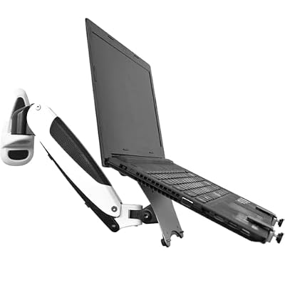 Laptop Wall Mount, 2-in-1 Monitor Gas Spring Arm, with Detachable Tray, Full Motion Adjustable, Holds Max 7kg,Full Motion Articulating Stand | for 11-17" Notebook/13-32 Computer Screen