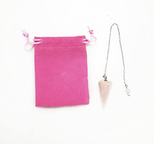 Péndulo piedra natural cuarzo Rosa, Péndulo de Cristal, Péndulo