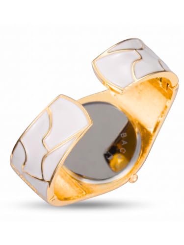 Image of Women's Gold Bracelet Watch | Snake Coil Cuff Style | Crystal Studded Oval Dial | Elegant Jewellery Watch for Women & Girls | Party, Wedding & Festive