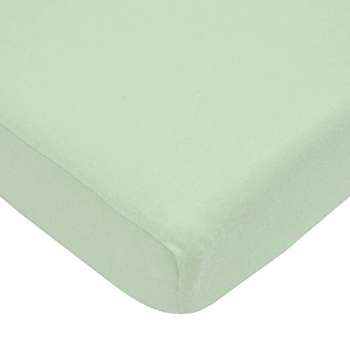 Image of TL Care Supreme 100% Natural Cotton Fitted Crib Sheet 52 inch x 28 inch, Enhanced Thickness for Soft, Breathable & Hypoallergenic Jersey Comfort, Celery, Neutral for Boys & Girls