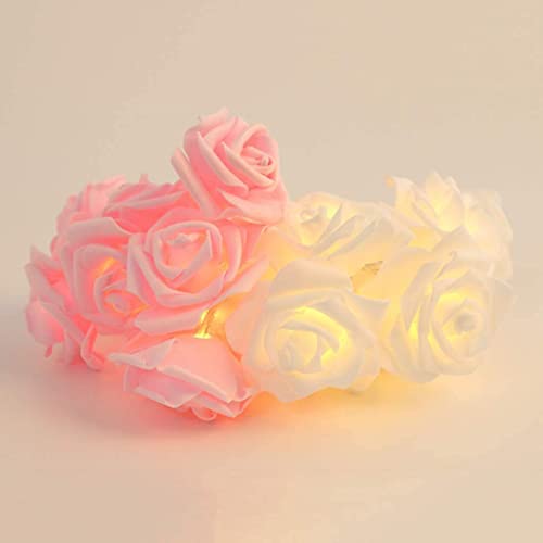 Led Rose Flower String Lights,3M 20Led Battery Operated String Romantic Flower Rose Fairy Light Lamp Outdoor For Valentine's Day,Wedding,Room,Garden,Christmass,Patio,Festival Party Decor (Pink) #TOP7