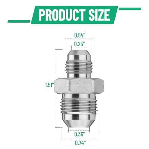 Image of 10 Pack Hydraulic Adapter Fittings: 3 /8 inch JIC Male x 1 /2 inch JIC Male