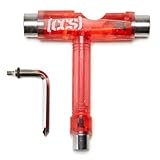 [CCS] Skateboard Tool - All in One T Tool, Metal T Tool W/Grip File, or Y Tool W/Rethreader (Clear Red)
