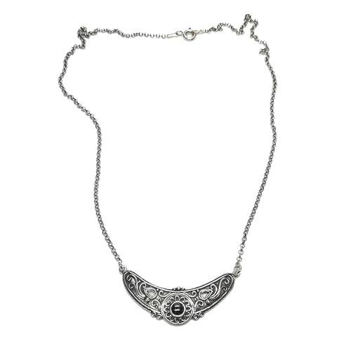 Collier en argent sterling 925 véritable avec pendentif hématite fait main 45cm