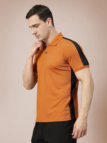 Image of CHKOKKO Men's Active Sports Wear Polo Half Sleeve Gym Tshirt with Button Collar Quick Dry Breathable Perfect for Workout Running Regular Fit Pack of 2