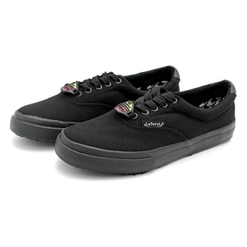 Laforst Womens Non Slip Sunbrella Slip Resistant Server Waitress Nurse Lace Up Flat Black 8.5 Cover