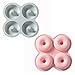 Binnan 2 Piezas Moldes de Silicona para Hacer Donuts, Moldes Antiadherentes, Moldes Reposteria para Donuts, Molde de Silicona para Hornear con 4 Cavidades