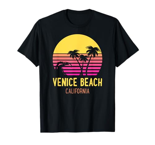 Venice Beach California Retro Vintage Palmera Spring Break Camiseta