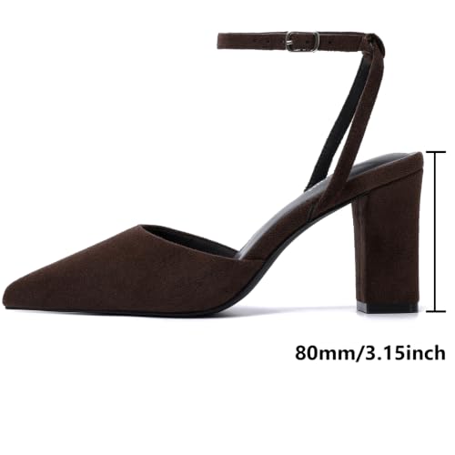 Image of Susanny Women's Heels Closed Pointed Toe Strappy Stiletto Pump Dressy Shoes