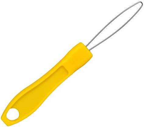 HOME-X Button Hook Helper, Assistance Tool for The Elderly, One-Hand Button Tool- Yellow- 6” L x ¾” W