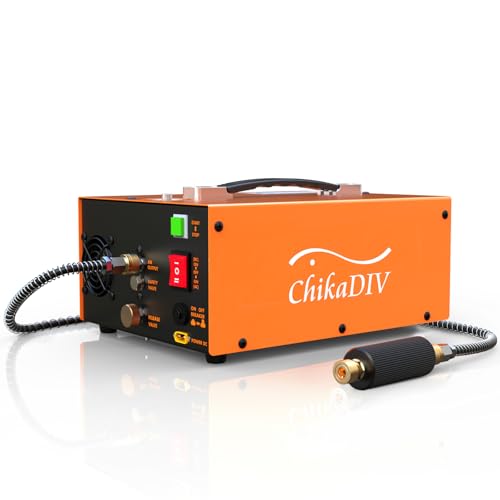 CHIKADIV PCP Air Compressor 4500Psi Fast Fill for Airguns or Paintball Tank PCP air pump Auto Shut-Stop Dual Power Dual Power 12V DC &110V/220V AC 350W Air Compressor for scuba tank