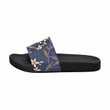 InterestPrint Vintage Florals Pattern Lightweight Sandals Lightweight Slippers Slide Sandal Open Toe