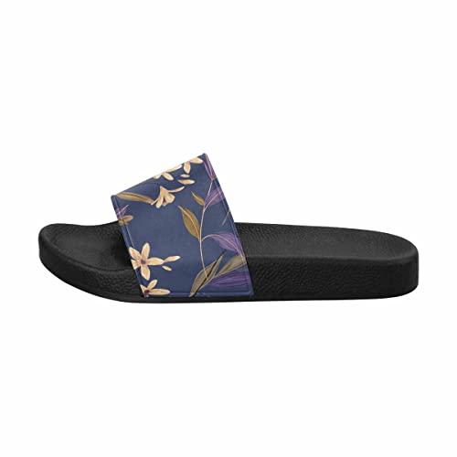 Interestprint Vintage Florals Pattern Lightweight Sandals Lightweight Slippers Slide Sandal Open Toe Slide Sandals Pool Sandals Us6 #TOP18