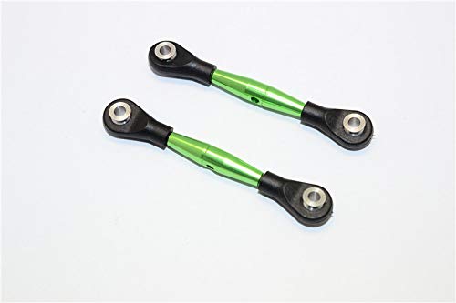 Aluminum 3mm Clockwise And Anticlockwise Turnbuckles With 12.5mm Long Plastic Ends & 5.8X3X6mm Balls (Total Length 59mm-63mm, From Hole To Hole 50mm-54mm) - 1Pr Green