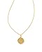 Kendra Scott Letter V 14k Gold-Plated Brass Disc Reversible Pendant Necklace in Iridescent Abalone, Fashion Jewelry for Women