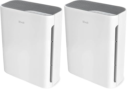 Image of LEVOIT Air Purifier for Home Bedroom,Quiet Clean with Washable PreFilter for Dander,Smoke,Dust,Pollen,AHAM Verifide,Odor Eliminators, Medium Sized Rooms,Pet Hair Remover,Vital 100,White(Pack of 2)