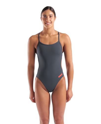 Image of Arena Women's Solid Team Swimsuit Challenge Back MaxLife Open Back Bathing Suit Athletic Swimwear