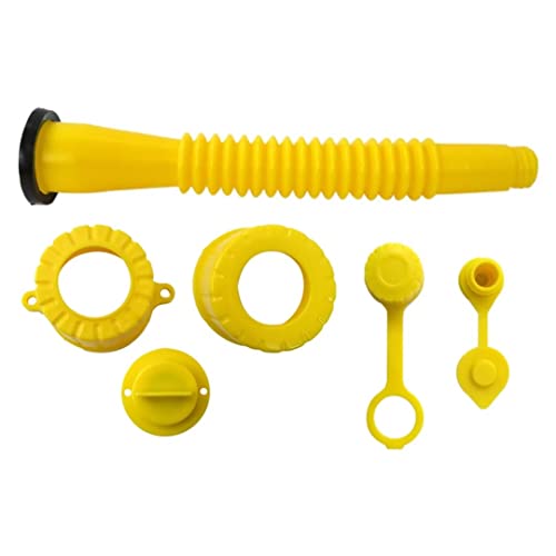GruDawu Plastic Gas Can Spout Nozzle Vent Kit for Blitz, Midwest, Scepter, Briggs & Stratton; Yellow, Gasoline, Plastic