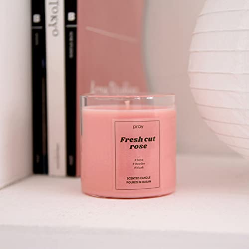 Pray Scented Small Soy Jar Candle - 100% Natural Soy Wax - 5.82 Oz/ 165G - 2 Pack (Fresh Cut Rose) #TOP1