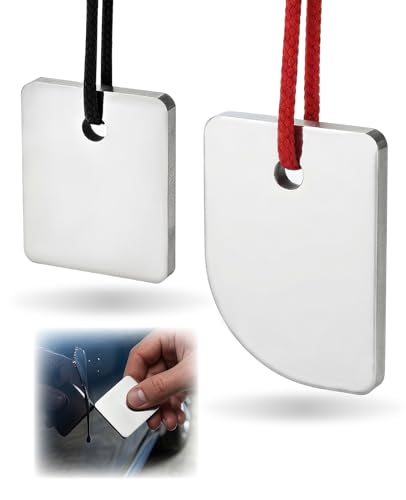 Geyynow 2PCS Car Paint Repair Scraper Set - Tungsten Carbide Right & Curved Edge Tool for Denibbing Spot Repair and Paint Runs