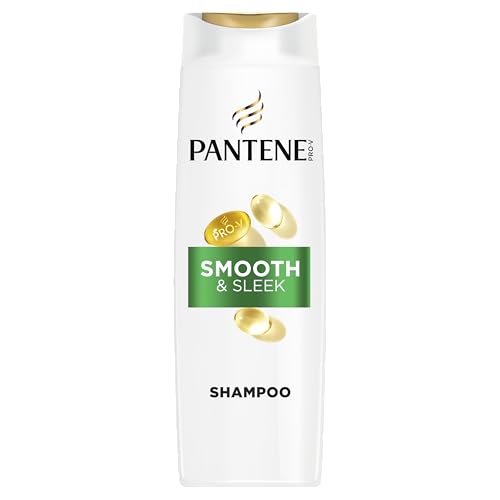 Pantene Pro-V Smooth & Sleek 3 in 1 Shampoo 600ml for Frizzy Dull Hair. Cleanses Detangles and Treats Hair at the Same Time. Free From Mineral Oils and Colorants. Active Nutri-Plex Technology