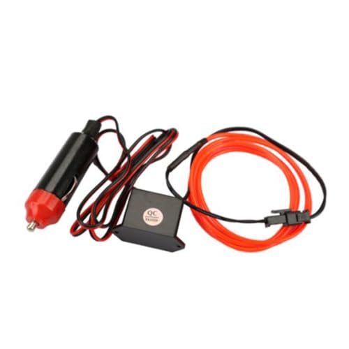 GANAZONO Car Interior LED El Wire Light Neon Glow Rope Tube Energy Saving Ambience Lighting Red Strip for Auto Decoration and Styling