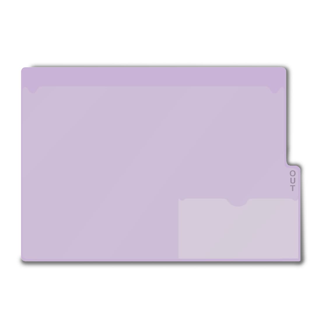Doctor Stuff - Short Tab Vinyl Outguides, Full Front Pocket, Bottom Charge Out Slip Pocket, Plastic File Folder, Letter Short Size 9-1/8" x 12-1/2",