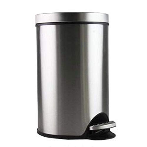 AtR Reciclaje de residuos Papeleras Papeleras Redondas Papeleras de Basura Bote de Basura metálico Pedal de Acero Inoxidable Cocina Dormitorio Sala de Estar Baño de la Oficina Inodoro de Oficina