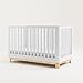 Storkcraft Santos 3-in-1 Convertible Crib (White with Natural) – GREENGUARD Gold Certified, Fits Standard Crib Mattress, Converts to Toddler Bed, Modern Style, Rounded Designer Details