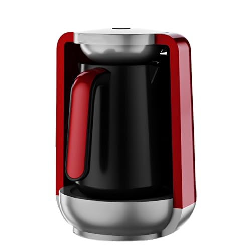 トルココーヒーメーカー、600Wアラビアギリシャコーヒーポットメーカー電動マシン、ステンレススチール350ml電動トルココーヒーマシン、家庭用旅行用大容量