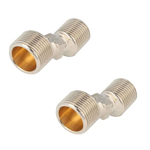 tecuro S-Anschluss Set für Wandarmaturen 3/4 x 1/2 Zoll Außengewinde - Länge 48 mm, Messing vernickelt - Versatz 13 mm - 2 Stück