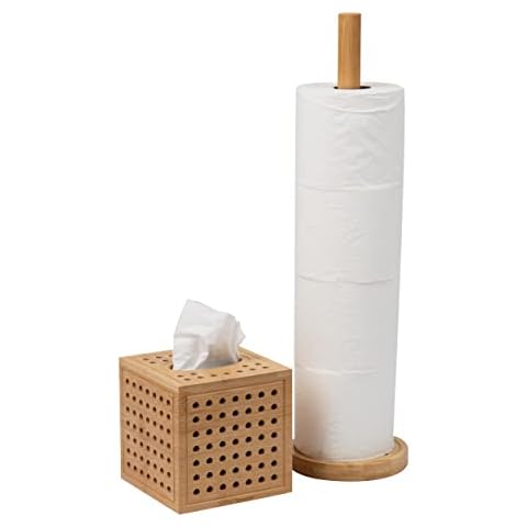Mind Reader Bathroom Tissue Box and Holder Set Cover
