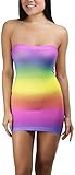 ToBeInStyle Women's Strapless Rainbow Tye Dye Dres - Rainbow