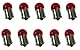 cyclingcolors 10x Birne, BA15S, 12V, 5W, Rot