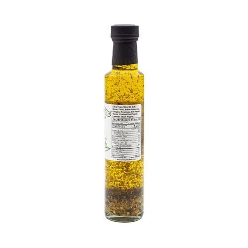 Image of Lesley Elizabeth Extra Virgin Olive Oil with Rosemary, Garlic & Herbs, 8.5 fl oz - Small-Batch Herb-Infused EVOO for Dipping, Roasting, Marinades & Everyday Cooking - All-Natural, Plant-Based Ingredients