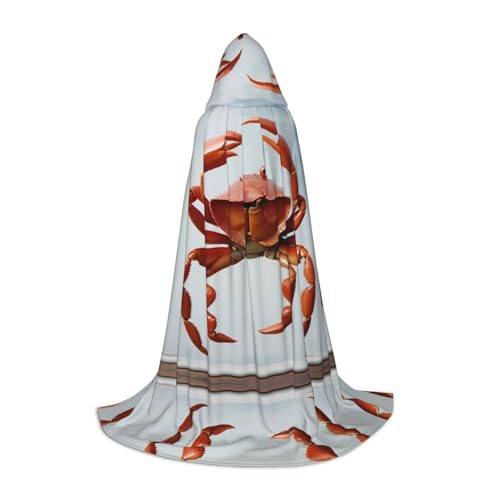 WZYCWB Big red crab Printed Small Hooded Cape, Holiday...