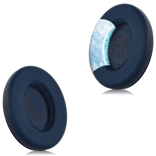 Image of Full Cooling Gel Replacement Earpads for Bose QuietComfort QC35 Headphones Ear Pads Cushions with Breathable Ice Silk Fabric, High-Density Noise Cancelling Foam - Blue