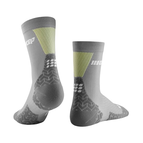 Image of CEP Ultralight Mid Cut Compression Socks (SS24), Grey /Lime, Women, LG